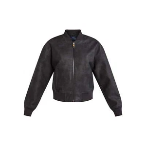 Scoop Bomber Jacket Women’s Size S Black 100% Polyurethane Zip front Cropped - Picture 1 of 5