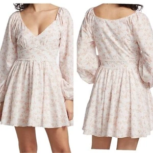 Mini Vestido CAROLINE CONSTAS Blakely Floral Algodón Rubor Acuarela Floral Talla L - Imagen 1 de 12