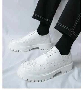 Herren Britische Brogue Schuhe Leder Geschnitzt Hochzeit Weiß Leder Schuhe Größe 38-46 - Bild 1 von 17