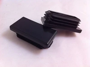 10 Kunststoff Blind Endkappe 1" x 1/2" Rechteck Rohr Rohreinsatz 25,4 mm x 12,7 mm - Bild 1 von 1