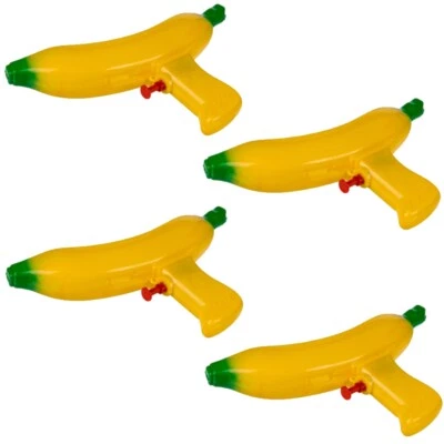 OUT OF THE BLUE 4x Wasserpistole Wasser-Pistole Spritzpistole Water Pistol Kanone, Banane, 19 cm