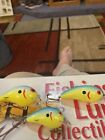 LOT  OF 3 VINTAGE BOMBER SHALLOW DIVING BAITS. ALL SAME COLOR PATTERN.