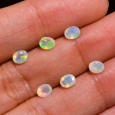 Piedra preciosa suelta de ópalo etíope blanco corte ovalado 10 piezas 2,35 quilates 5x4x3 mm A-5564 Foto 1 de 3
