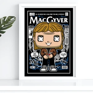 Macgyver A3 A4 Druck Poster Comic Style Sänger ungerahmt - Bild 1 von 2