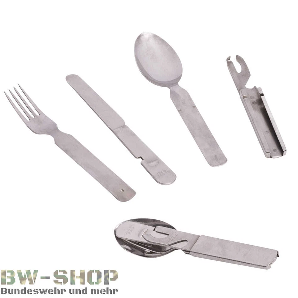 ORIGINAL BUNDESWEHR ESSBESTECK 4-TEILIG BW FELDBESTECK CAMPING ARMY OUTDOOR - Bild 1 von 1