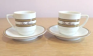 Vintage Espressotassen Untertassen 2 Tia Maria Schnaps Demitasse Schmidt Porcelana - Bild 1 von 7