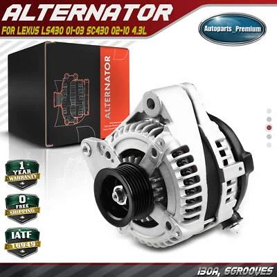 Alternador para Lexus LS430 2001-2003 SC430 2002-2010 V8 4,3 L 130A CW 6 ranuras Foto 1 de 4