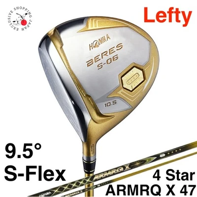 HONMA Beres S-06 Driver 9.5° S-Flex ARMRQ X 47 4Star Graphite Shaft 4S Lefty - Image 1 of 4