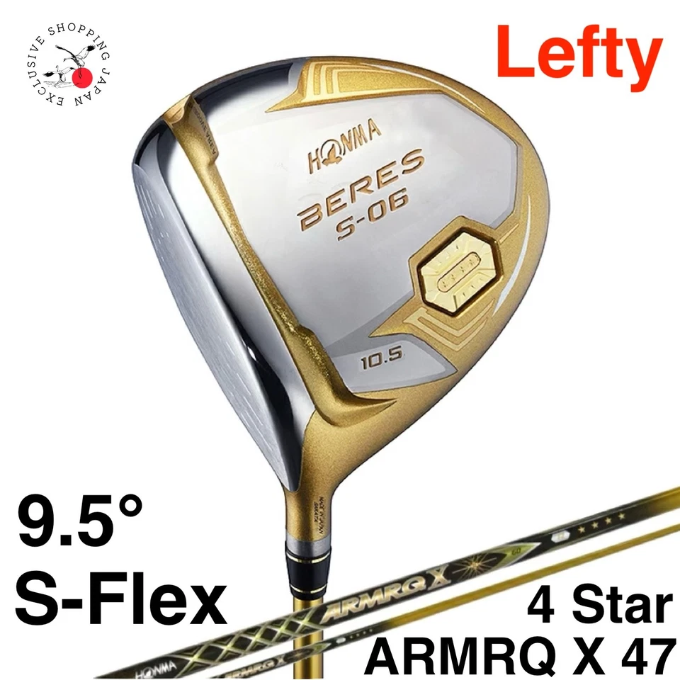 HONMA Beres S-06 Driver 9.5° S-Flex ARMRQ X 47 4Star Graphite Shaft 4S Lefty - Image 1 of 4