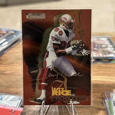 1996 Pro Line II Memorabilia Producers Silver Foil Signature Jerry Rice #P5 HOF - Image 1 of 2