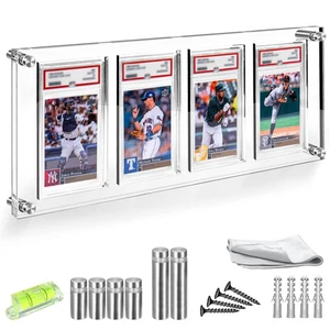 Acryl Graded Card Display Case 4x1 - Holds 4 PSA, CGC, TAG Slabs - Wall or... - Bild 1 von 6