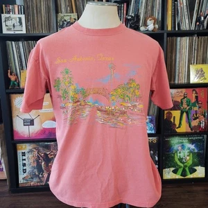 Vintage Tee Shirt Size Large Pink San Antonio Texas - Picture 1 of 11