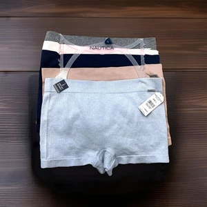 Nautica 5 Super Soft Boyshorts Panties Women’s Sz L Polyester Nylon Multicolor - Picture 1 of 10