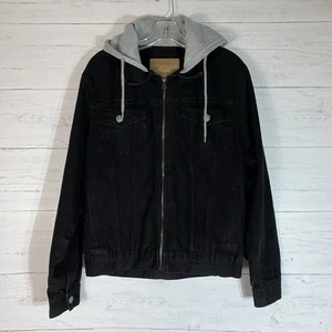Chaqueta vaquera Rue 21 denim con sudadera con capucha cremallera completa talla M - Imagen 1 de 6