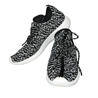 Forever Mujer Tenis Zapatos Elásticos Sin Cordones Negro Blanco Informal Talla 8 Foto 1 de 4