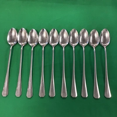 Lote de 10 talheres de aço inoxidável Walco Utica UT 117 colher de chá gelado cabo longo - Imagem 1 de 4