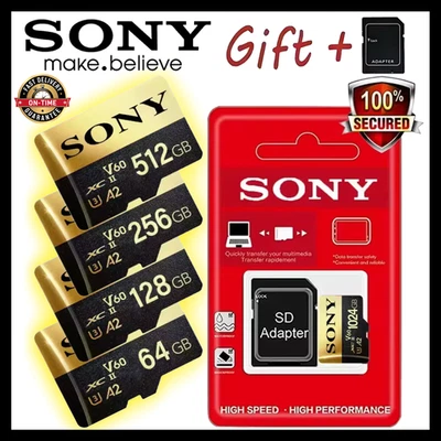 1024GB 512GB 256GB Micro SD TF Card Class 10 High Speed Flash Memory C10 XC A2 - Image 1 of 4