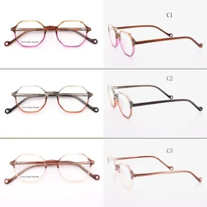 47mm Men Women Vintage Polygon Eyeglass Frames Full Rim Spectacles Glasses Retro - Picture 1 of 19