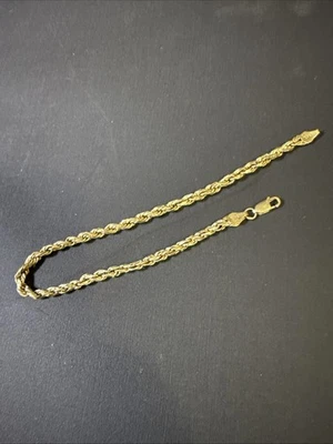 Pulsera Cuerda Oro Sólido 14K - Estampada 14K - Cadena Cuerda Clásica - Hombre’s/Mujer’s Foto 1 de 4