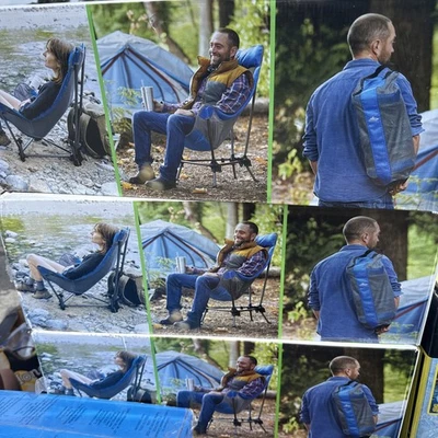 Cascade Mountain Tech Flex Height Sling Chair (Blue/Gray) - Open Box