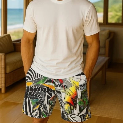 Pantalones Cortos De Colección Lost X Black Sheep Board 31 Mayhem Y2K Surf Skate Estampado Completo Raro Foto 1 de 4