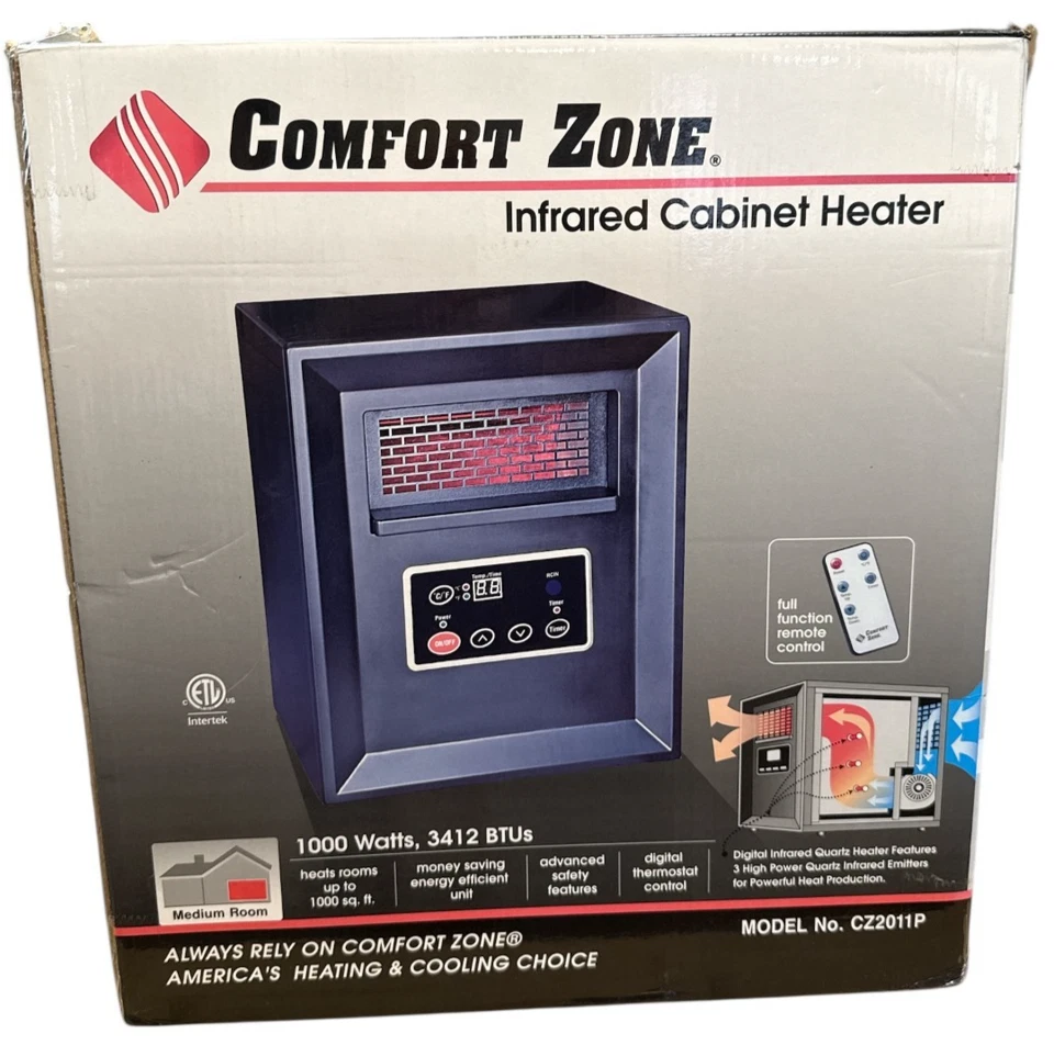 Calentador Infrarrojo Comfort Zone Modelo CZ2011P Nuevo en Caja Foto 1 de 4