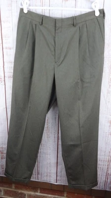 Pantalones de vestir Farah para hombre 38x32 gris plisado puño pierna Foto 1 de 4