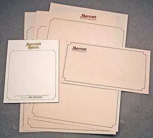 Vintage - Marriott Hotels & Resorts - Notepad Stationary Envelope - Picture 1 of 2