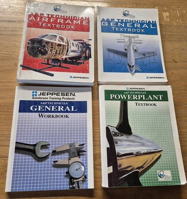 A&P Technician Airframe Study Guides by Sanderson, Jeppesen Lot Of 4 Manuals - Image 1 of 2