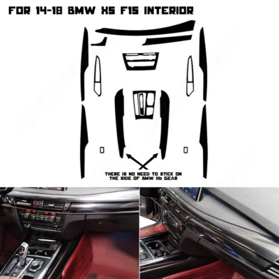 For BMW X5 F15 2014-2018 5D Carbon Fiber Pattern Interior DIY Vinyl Trim Decals - Image 1 of 4