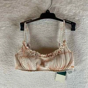Roxy Juniors Printed Scoop Neck Underwired Bralette Bikini Swim Top Size S NWT - Picture 1 of 7