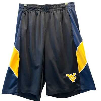 West Virginia Mountaineers Shorts Mens Large Black Blue Gold Basketball Workout - Image 1 of 4