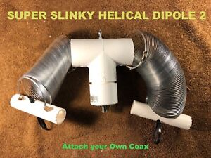 NEW! SUPER SLINKY HELICAL DIPOLE 2 ANTENNA, Great for Field Day, Camping!