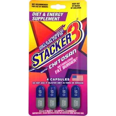 Stacker3 w/ Chitosan - Diet & Energy Supplement, 24 blister carton (96 capsule) - Image 1 of 3