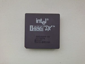 Intel A80486DX-33 SX419 486DX-33 USA old date rare vintage CPU GOLD - Afbeelding 1 van 2