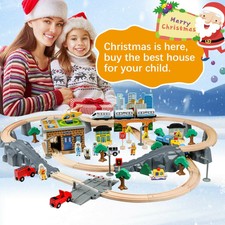 95 piece wooden train set