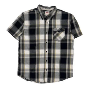 Levis Checked Short Sleeve Shirt - Large Black Cotton - Picture 1 of 7