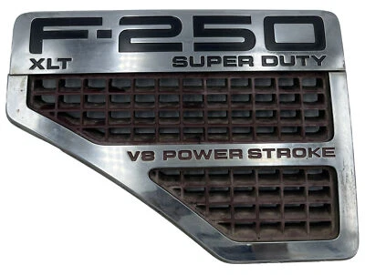 Ford F-250 Super Duty 2008-2010 conductor lado izquierdo guardabarros emblema moldura cromada Foto 1 de 4