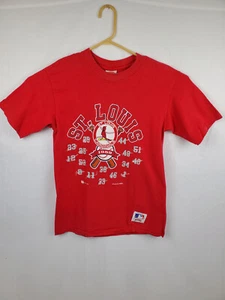 Vintage 1989 St.Louis Cardinals Nutmeg Roster Shirt Red Large Made in USA - Picture 1 of 7
