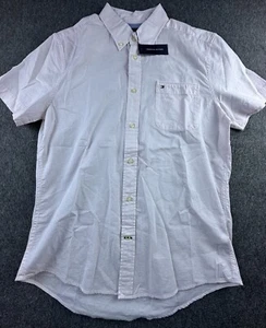 Tommy Hilfiger Shirt Mens Large Pink Button Down Short Sleeve Spring Core New - Picture 1 of 13