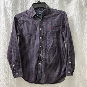 Kids Boys Polo Ralph Lauren Plaid Button Down Casual Button Down Shirt Medium - Picture 1 of 5