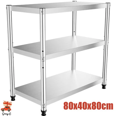 MARKENLOS Stainless Steel Work Table Commercial Catering Table Kitchen Prep Table 80X40CM