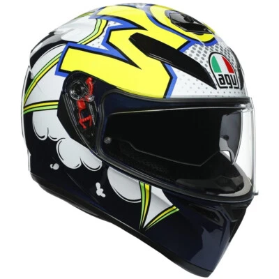 AGV Motorrad Helm K-3 SV BURBUJA AZUL/BLANCO/AMARILLO FLUO NUEVO - Imagen 1 de 4