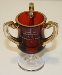 1863-1913 Antique New York Stereotypes & Electrotype Workers Union Glass Trophy - Picture 1 of 5