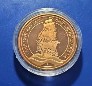Johnson Matthey Lake Ontario Tall Ships 1oz Copper Round  (MT.#0257) - Picture 1 of 2