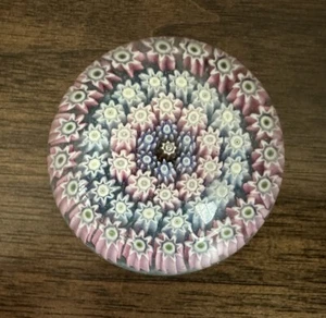Vintage PERTHSHIRE Glass PAPERWEIGHT Central P Cane MILLEFIORI Miniature - Picture 1 of 9