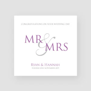 Personalised Handmade Congratulations On Your Wedding Day Card Mr & Mrs - Picture 1 of 5