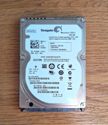 SEAGATE - Disque dur 2,5" 250Go Momentus 7200.4 - SATA - Photo 1/4