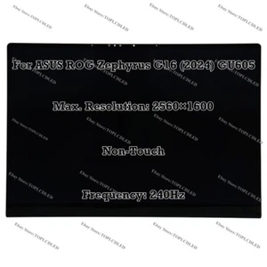 Pour ASUS ROG Zephyrus G16 (2024) GU605 OLED 16" QHD+ 240Hz LCD Écran Assemblé - Afbeelding 1 van 8