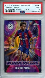 2023-24 Topps Cromo UEFA Lamine Yamal Wonderkids Gold Lava #WK-3 PSA 9 - Imagen 1 de 2